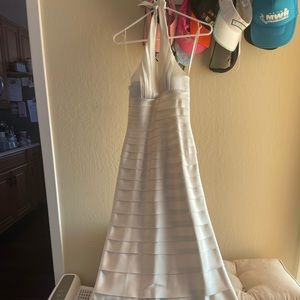 Bcbg off white evening dress